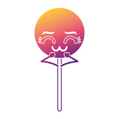 cartoon round lollipop swirl kawaii character vector illustration