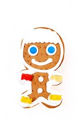 Gingerbread man on  white background