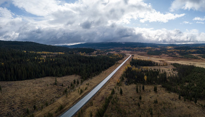 Scenic Route Aerial Picture. Taken in the Interior of British Columbia, Canada.