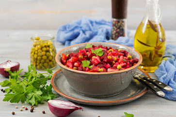 Beet Salad - Vinaigrette. Vegan cuisine. Dietary menu.