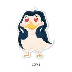 Isolated penguin in love