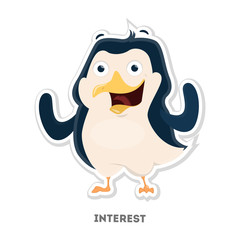 Isolated interested penguin.