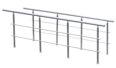 Chromium metal fence with handrail