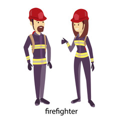 Isolated firefighters couple.