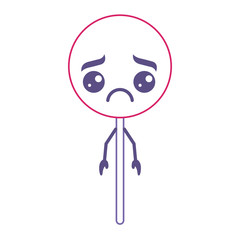 cartoon round lollipop swirl kawaii character vector illustration red and purple line