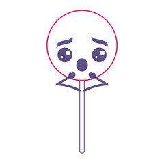 cartoon round lollipop swirl kawaii character vector illustration red and purple line