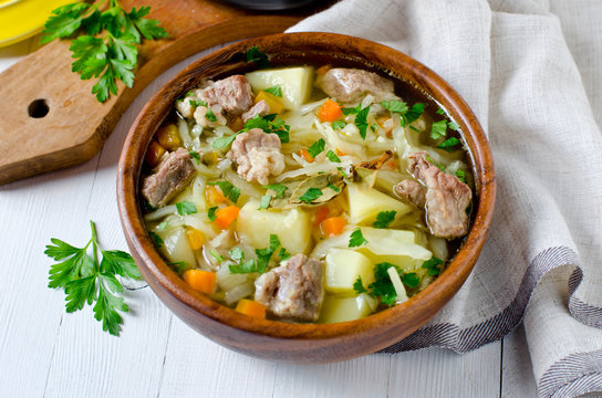 Stew of meat, cabbage and potatoes