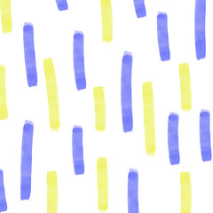 Abstract colorful hand drawing brush strokes yellow, blue color on the white background. Hand painted grange texture Ink elements. For posters, placards, banners, covers, card