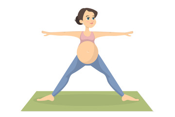 Fototapeta na wymiar Pregnant woman exercising.
