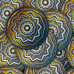 Seamless texture . Tribal style, ethnic motives. Using the oriental mandala pattern. Elements under the mask are intact. Vector illustration. EPS10