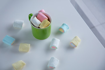 Cup of coffee with marshmallows