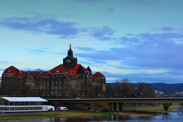 Dresden,  view  over  the river. Germany