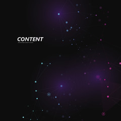Creative polygonal dark background with connecting dots and lines