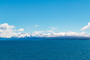 Lake Pukaki New Zealand blue water mount cook panorama