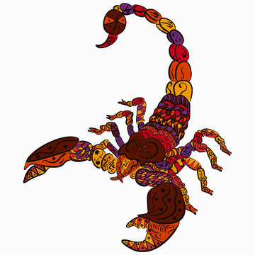 Zentangle stylized scorpio zodiac sign horoscope.