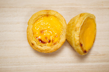 Egg tart sweet dessert with egg and custard cream