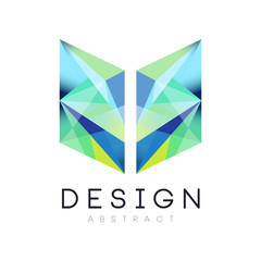 Creative geometric icon in gradient blue and green colors. Abstract logo template. Company branding identity. Vector design for web site, mobile app or business card