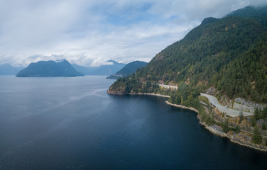 Naklejka na ściany i meble Howe Sound Aerial View, Taken North of Vancouver, British Columbia, Canada.