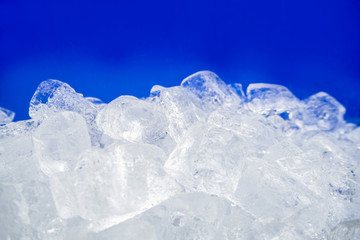 ice on blue isolated