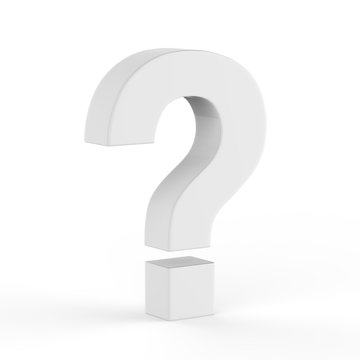 Question mark symbol on isolated white background, 3d illustration