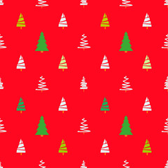 Seamless pattern with christmas trees. Abstract wallpaper for design