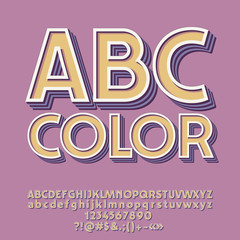 Retro Styled set of alphabet Letters, Numbers and Punctuation symbols.