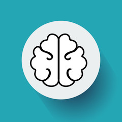 Brain line icon. Flat design. Vector, illustration eps10