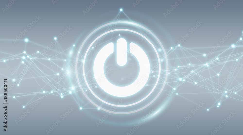 Aufkleber power energy icon with connections 3d rendering