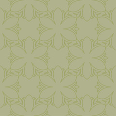Fototapeta premium Olive green floral design. Seamless pattern