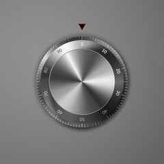 Realistic combination lock. Safe door illustration with dial code