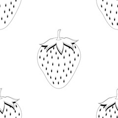 2d strawberry fruit seamless pattern on white background. Available in high-resolution jpeg & editable eps file, can be used for wallpaper, pattern, web, blog, surface, textures, graphic & printing.