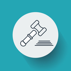 Flat Design Gavel Icon. Vector, illustration eps10