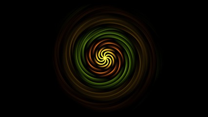 Colorful spectrum circle on black background.