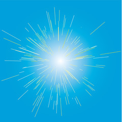 Sun burst, star burst sunshine. Radiating from the center of thin beams, lines. Dynamic style. Abstract explosion, speed motion