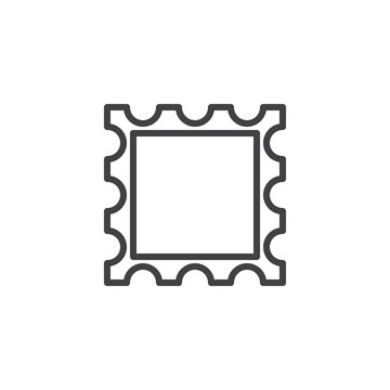 Post stamp frame line icon, outline vector sign, linear style pictogram isolated on white. Symbol, logo illustration. Editable stroke