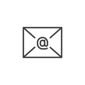 Email message envelope line icon, outline vector sign, linear style pictogram isolated on white. Letter symbol, logo illustration. Editable stroke