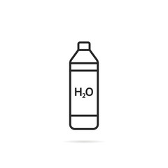 thin line bottle icon with shadow