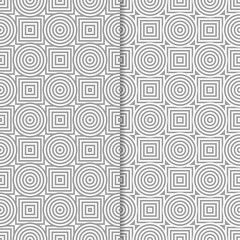 Gray and white geometric ornaments. Set of seamless patterns