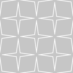 Gray and white geometric monochrome seamless pattern