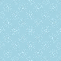 Fototapeta premium White floral seamless pattern on blue background