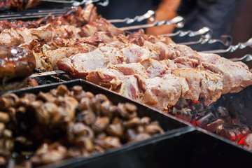 Grilled food at Christmas market