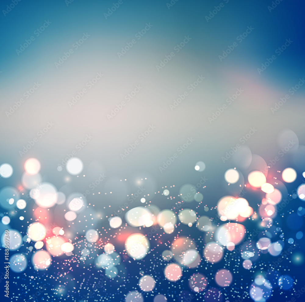 Poster Abstract background. Festive elegant abstract background with bokeh lights
