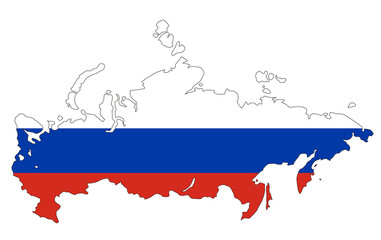 ロシア地図と国旗