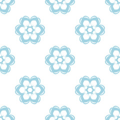 Light blue and white floral seamless pattern
