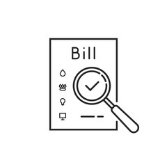 thin line payment of utility bills icon