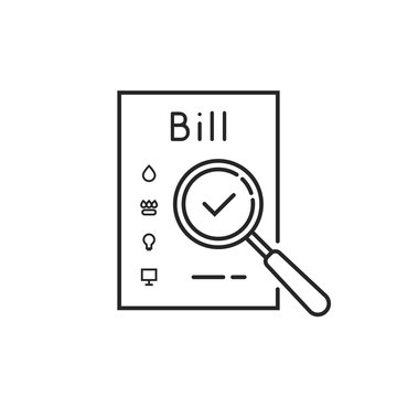 Thin Line Payment Of Utility Bills Icon