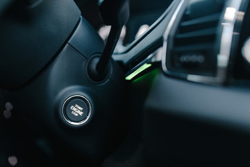 Obraz na płótnie Canvas Closeup shot of vehicle interior elements