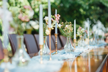 table set for wedding or another catered event