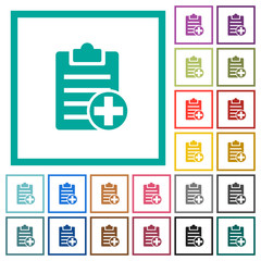 Add new note flat color icons with quadrant frames