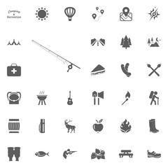 Obraz premium Fishing rod icon. Camping and outdoor recreation icons set
